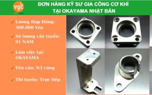 Tuyển 02 nam kỹ sư gia công cơ khí làm việc tại Okayama