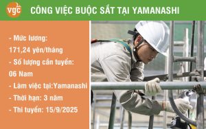 Tuyển 6 nam buộc sắt tại Yamanashi, Nhật Bản